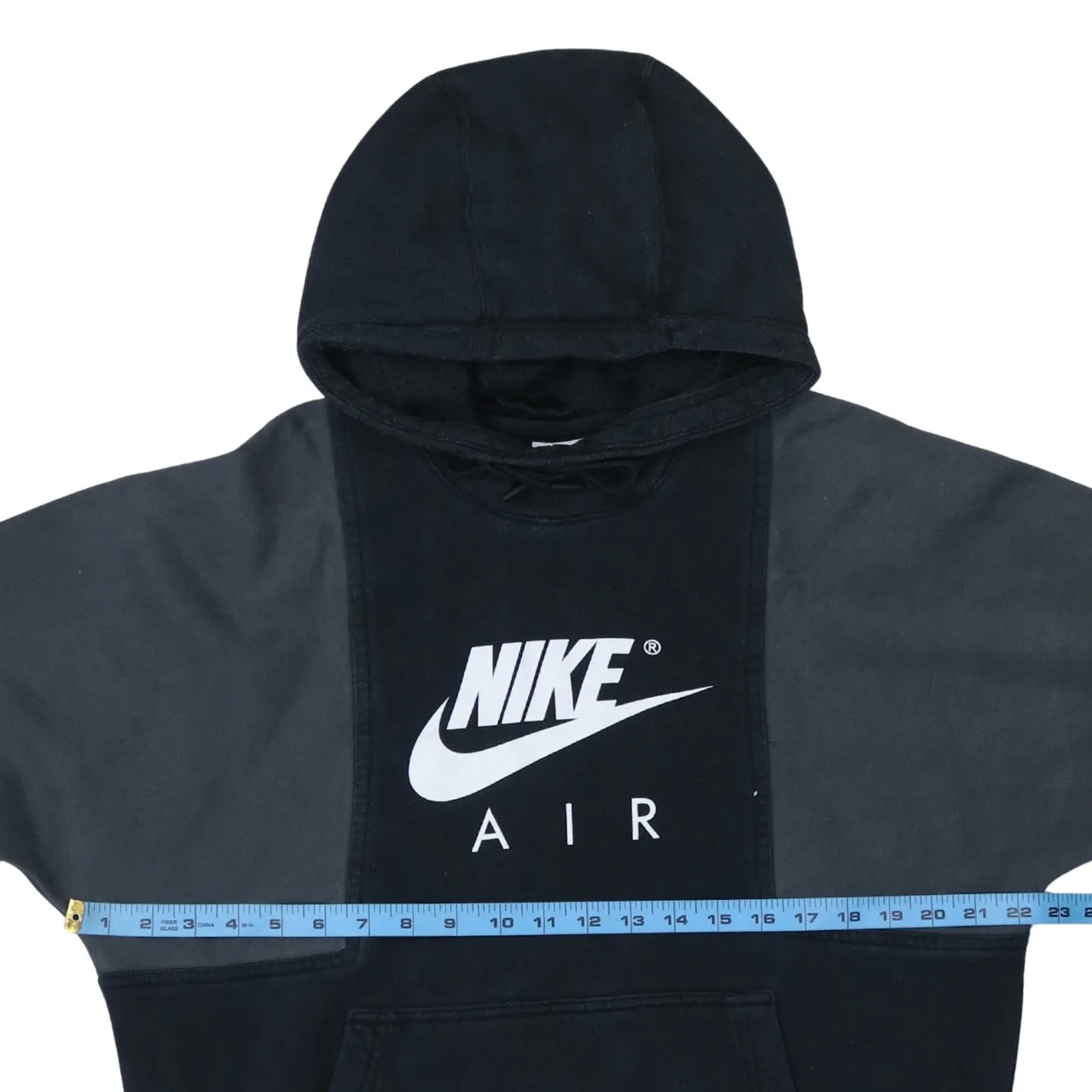 Nike Black Grey Hoodie Men's Medium Nike Air Logo Panelled Pullover Sweatshirt sold by Vintage Club product image thumbnail 5