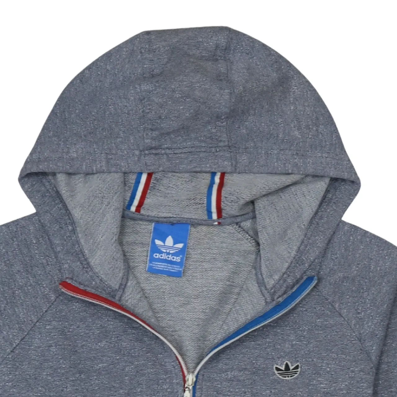 Adidas Grey Full Zip Hoodie Men's Small Embroidered Trefoil Zip Pockets Casual Sweatshirt sold by Vintage Club product image thumbnail 3