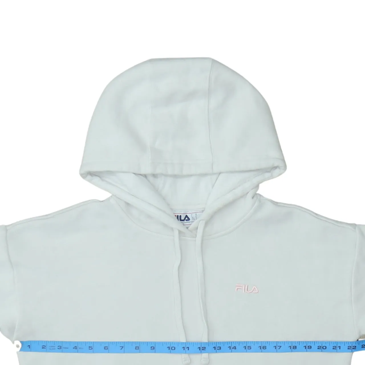 Fila Off White Hoodie Men's Medium Embroidered Chest Logo Front Pocket Pullover Sweatshirt sold by Vintage Club product image thumbnail 5