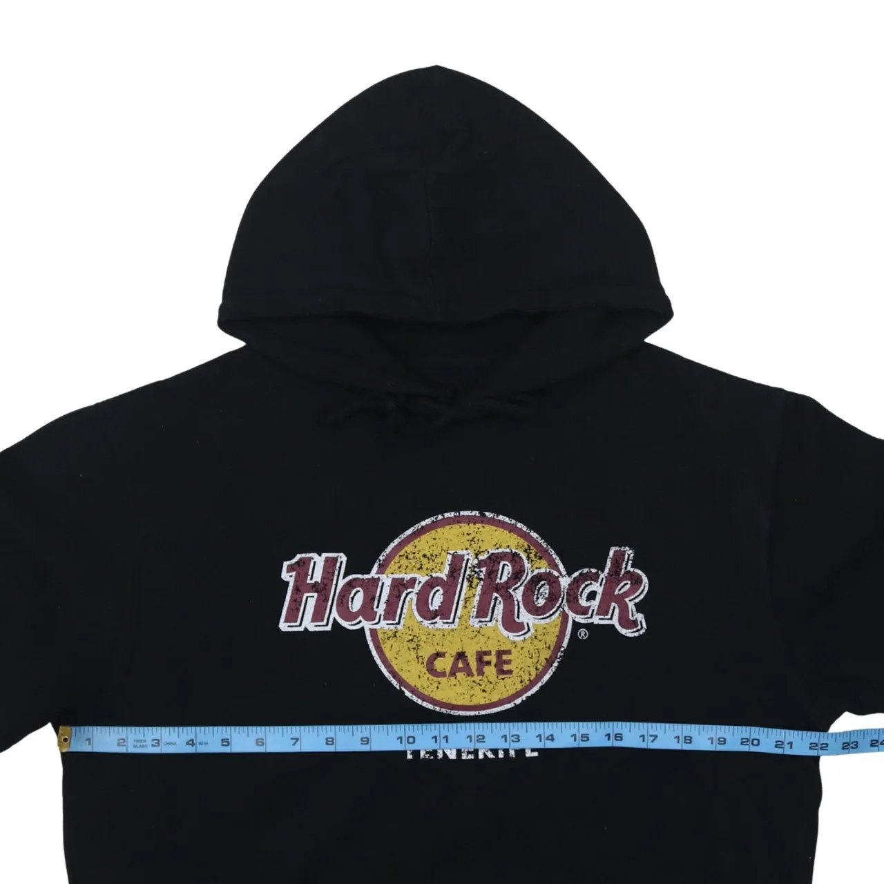 Hard Rock Cafe Black Hoodie Women’s Large Printed Tenerife Logo Fleece Pullover Sweatshirt sold by Vintage Club product image thumbnail 5