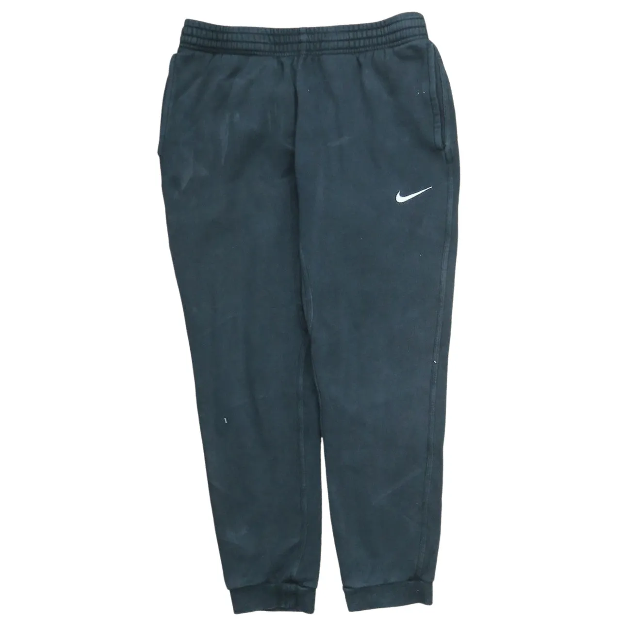 Nike Black Joggers Men's Medium Embroidered Swoosh Elasticated Waist Cuffed Sweatpants sold by Vintage Club