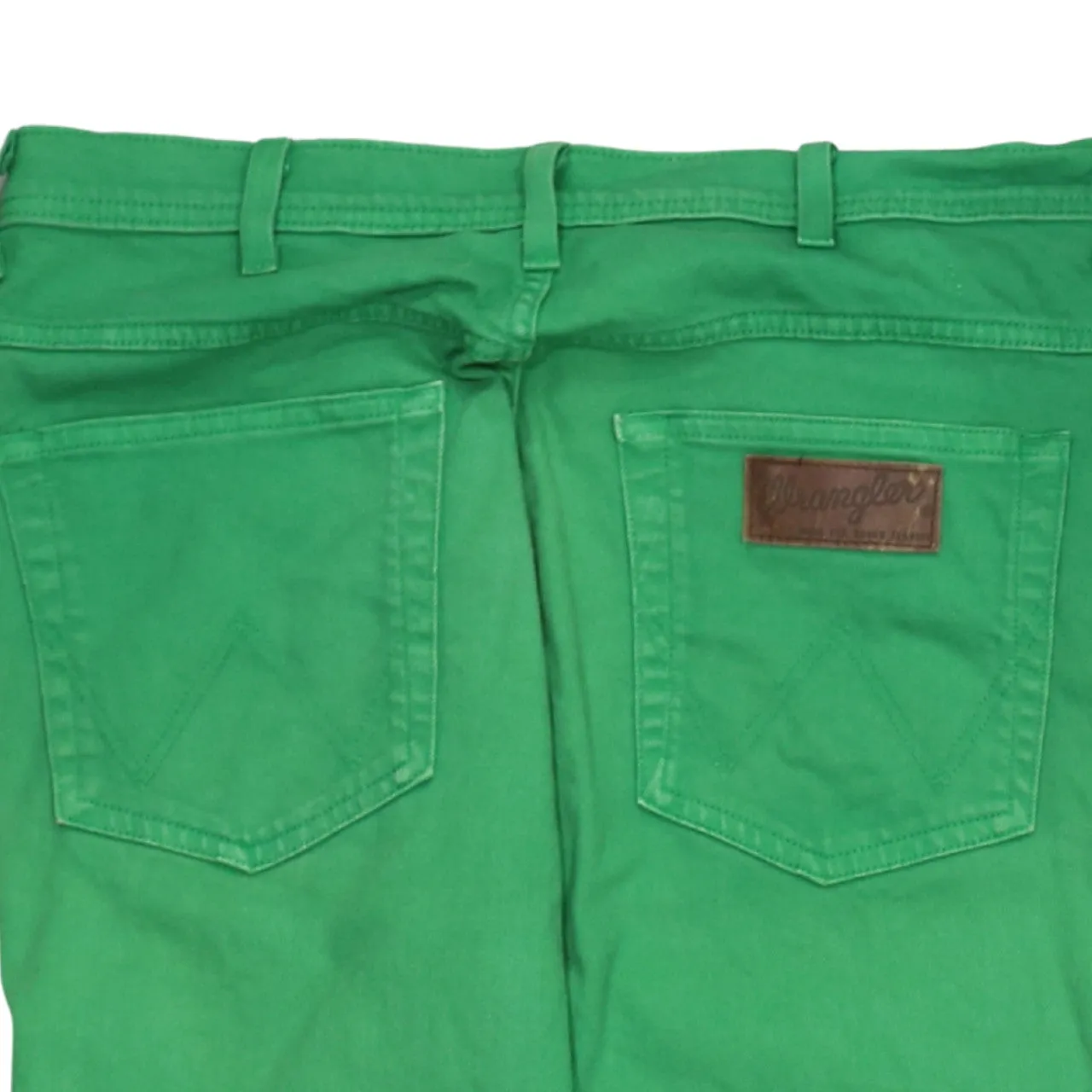 Wrangler Bright Green Trousers Men's W34 Five Pocket Straight Leg Denim Pants sold by Vintage Club product image thumbnail 3