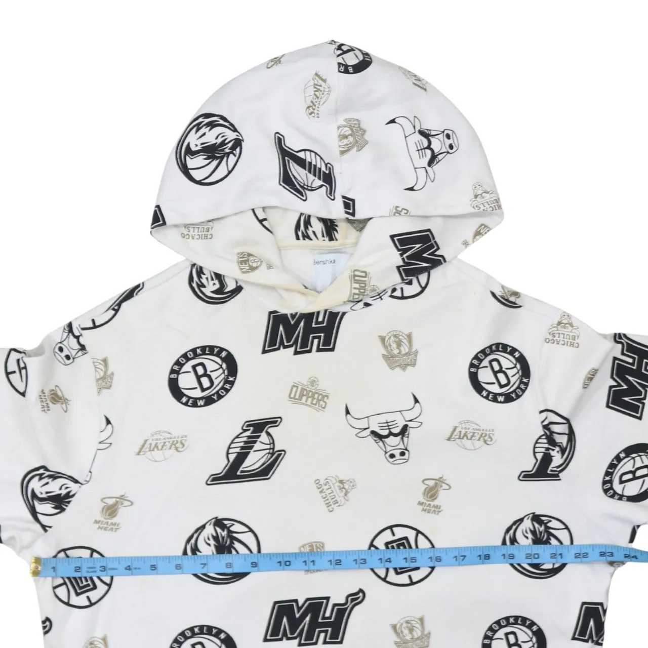 NBA White All Over Print Hoodie Men's Small Team Logo Pullover Sweatshirt sold by Vintage Club product image thumbnail 5