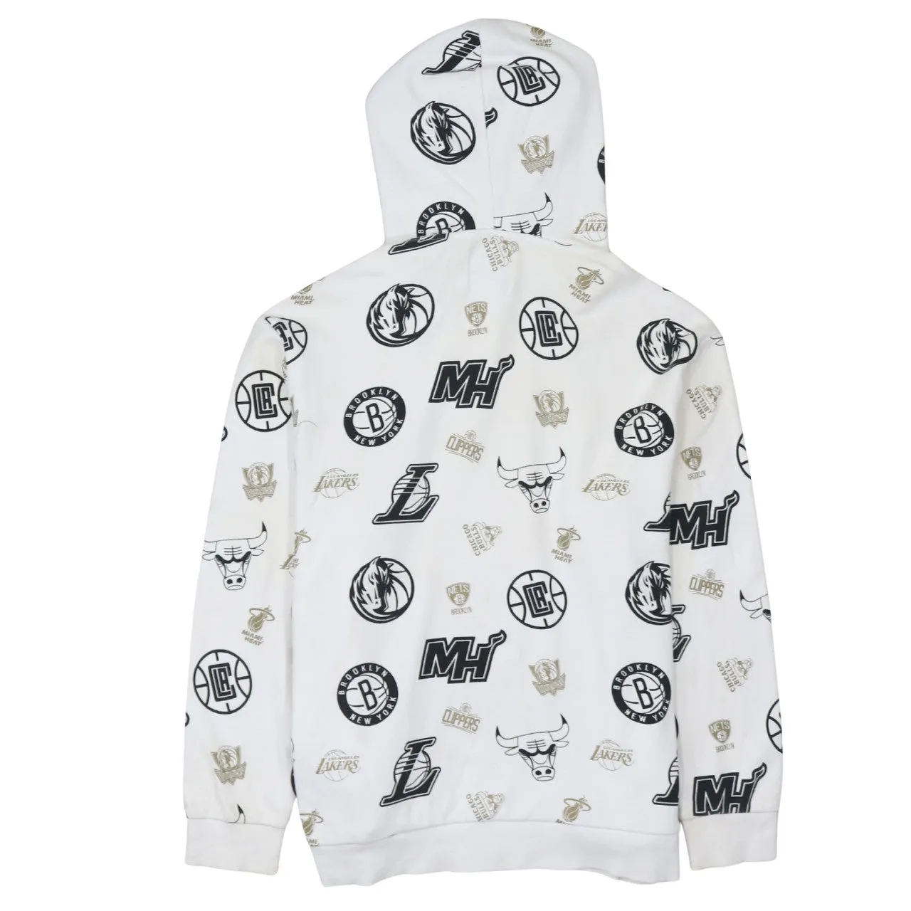 NBA White All Over Print Hoodie Men's Small Team Logo Pullover Sweatshirt sold by Vintage Club product image thumbnail 2