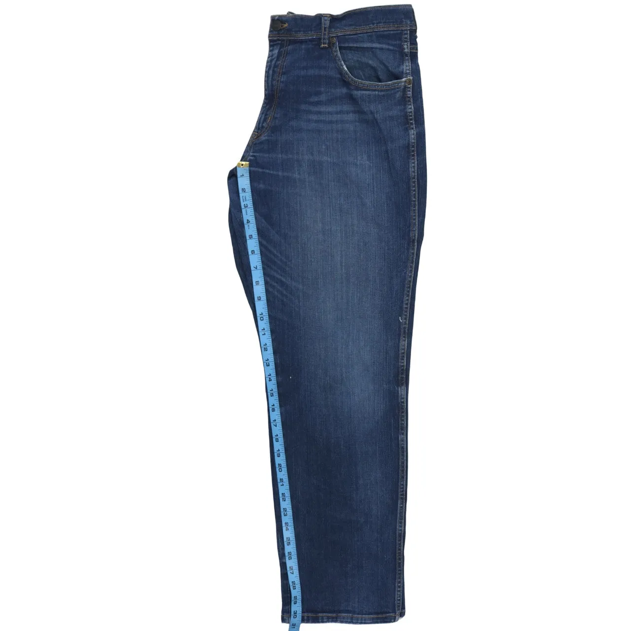 Wrangler Dark Blue Jeans Men's 36 Straight Leg Five Pocket Denim Trousers sold by Vintage Club product image thumbnail 5