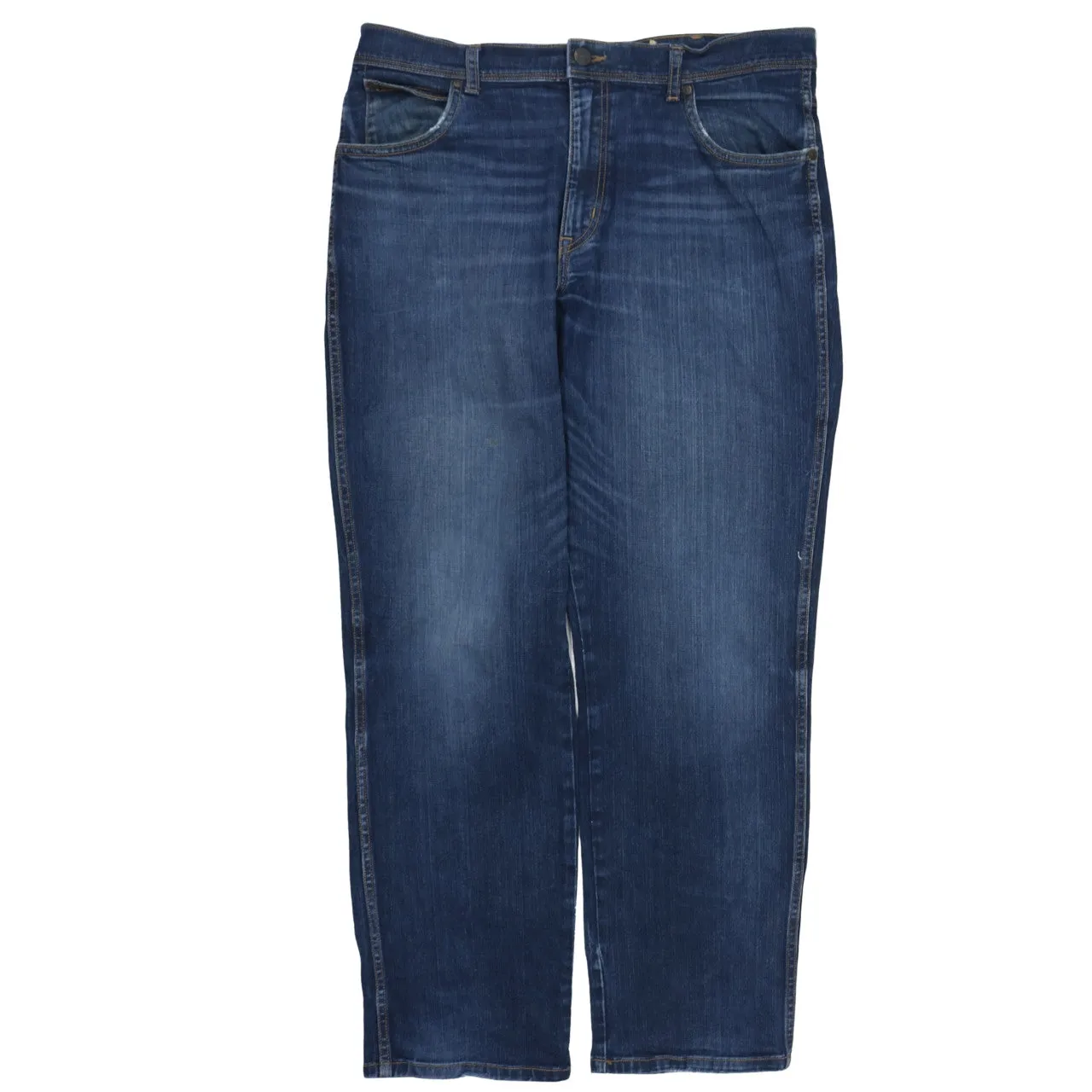 Wrangler Dark Blue Jeans Men's 36 Straight Leg Five Pocket Denim Trousers sold by Vintage Club product image thumbnail 2