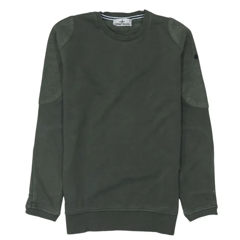 Stone Island Dark Green Sweatshirt Men's Small Panelled Sleeves Crewneck Pullover Top sold by Vintage Club