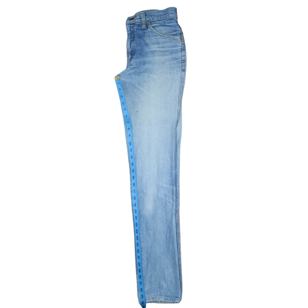 Lee Light Blue Jeans Men's 28 Straight Leg Five Pocket Leather Patch Denim Pants sold by Vintage Club product image thumbnail 5