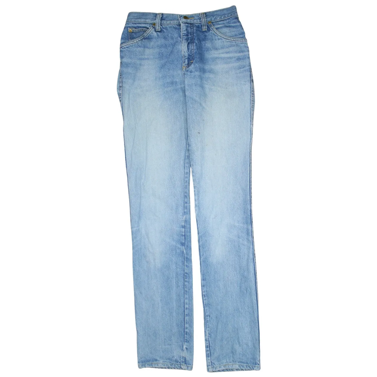 Lee Light Blue Jeans Men's 28 Straight Leg Five Pocket Leather Patch Denim Pants sold by Vintage Club product image thumbnail 2