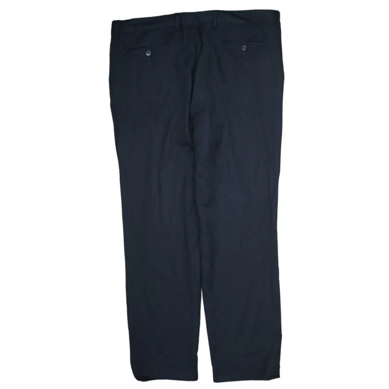 Tommy Hilfiger Navy Wool Trousers Men's 40 Smart Tailored Flat Front Dress Pants made by Tommy Hilfiger