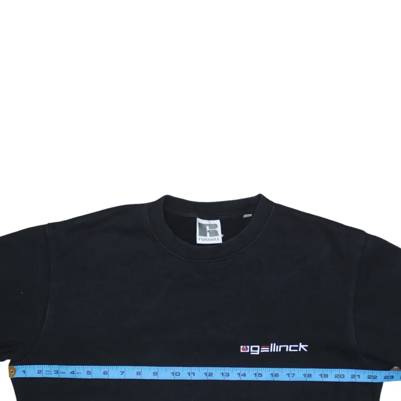 Russell Athletic Black Sweatshirt Men's Medium Printed Logo Workwear Crewneck Pullover sold by Vintage Club product image thumbnail 5