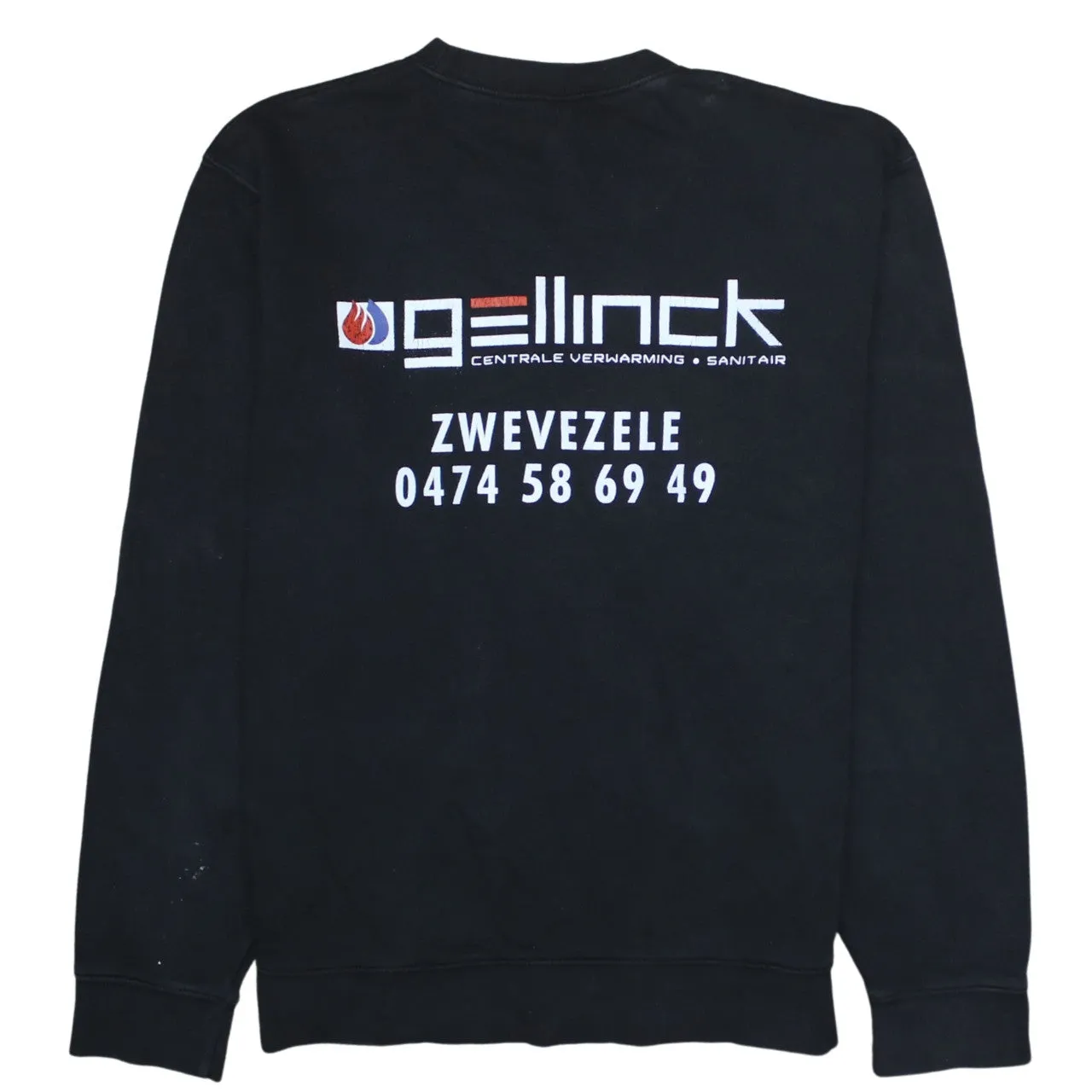 Russell Athletic Black Sweatshirt Men's Medium Printed Logo Workwear Crewneck Pullover sold by Vintage Club product image thumbnail 2