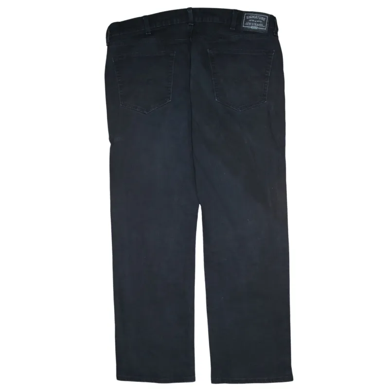 Signature Black Jeans Men’s W38 Classic Five Pocket Straight Leg Trousers Pants made by Signature