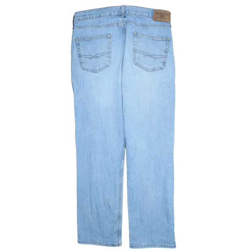 Signature Light Blue Jeans Men's 34 Straight Leg Five Pocket Denim Trousers sold by Vintage Club