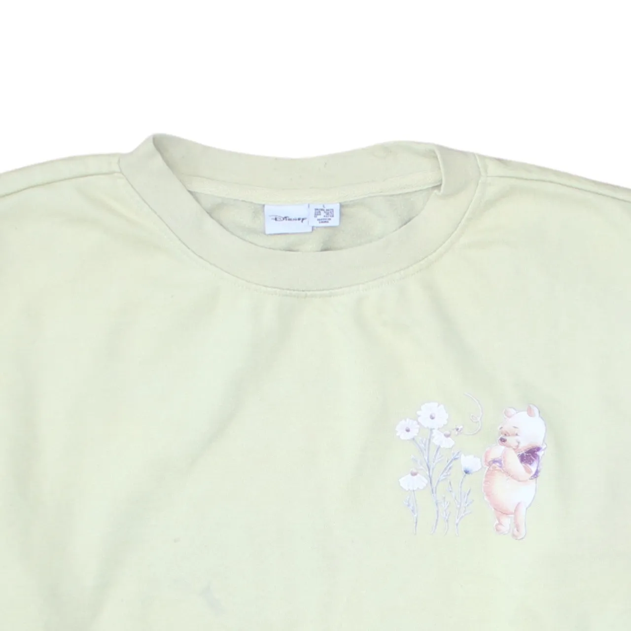 Disney Pale Yellow Sweatshirt Women's Large Winnie The Pooh Printed Graphic Pullover Top sold by Vintage Club product image thumbnail 3