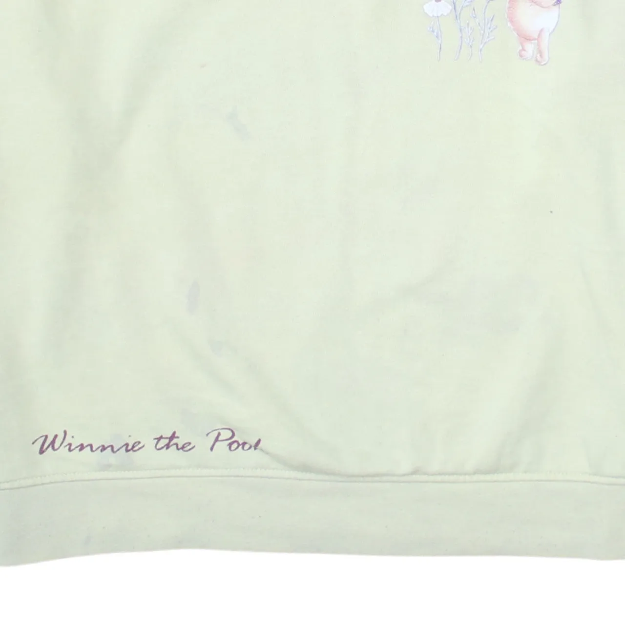 Disney Pale Yellow Sweatshirt Women's Large Winnie The Pooh Printed Graphic Pullover Top sold by Vintage Club product image thumbnail 4