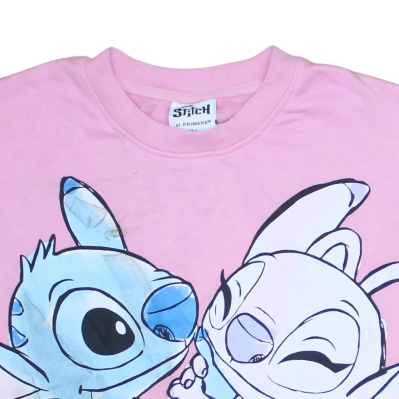 Disney Pink Sweatshirt Women’s Large Stitch Angel Printed Graphic Crewneck Pullover Top sold by Vintage Club product image thumbnail 3