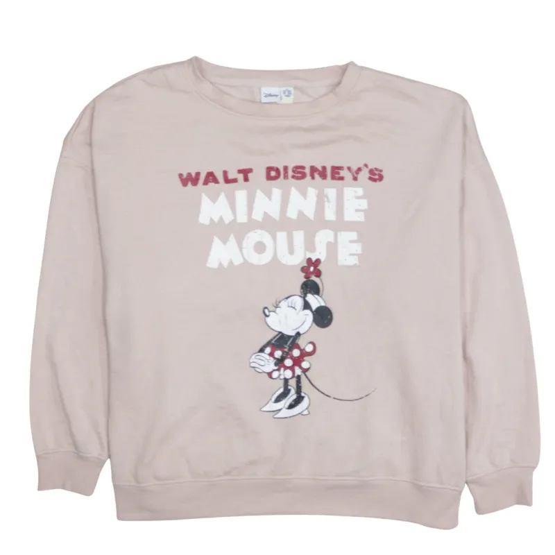 Disney Pink Sweatshirt Women's XXLarge Printed Minnie Mouse Graphic Crewneck Pullover Top sold by Vintage Club