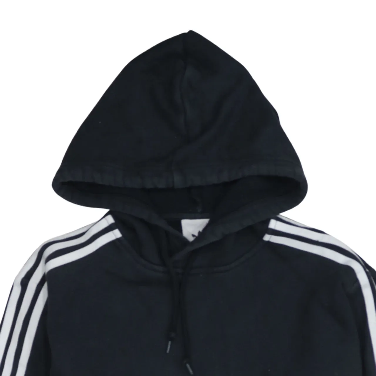 Adidas Black Hoodie Men's Medium Three Stripe Sleeve Trefoil Logo Printed Pullover Sweatshirt sold by Vintage Club product image thumbnail 3