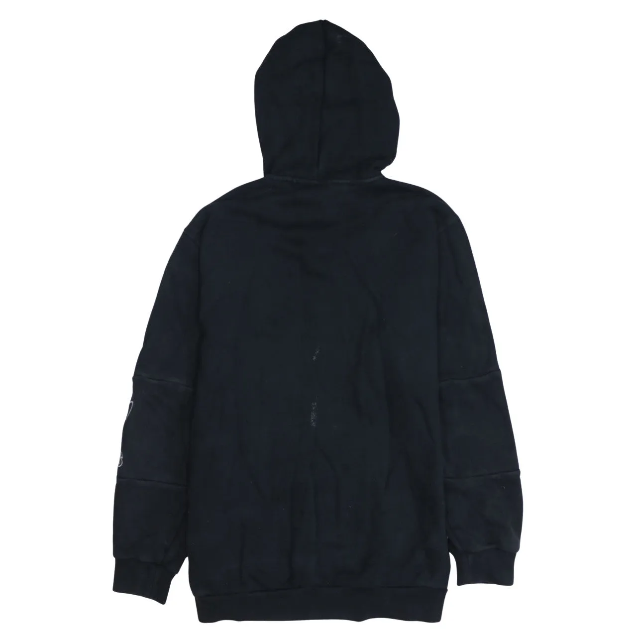 Adidas Black Hoodie Men's Medium Three Stripe Sleeve Trefoil Logo Printed Pullover Sweatshirt sold by Vintage Club product image thumbnail 2