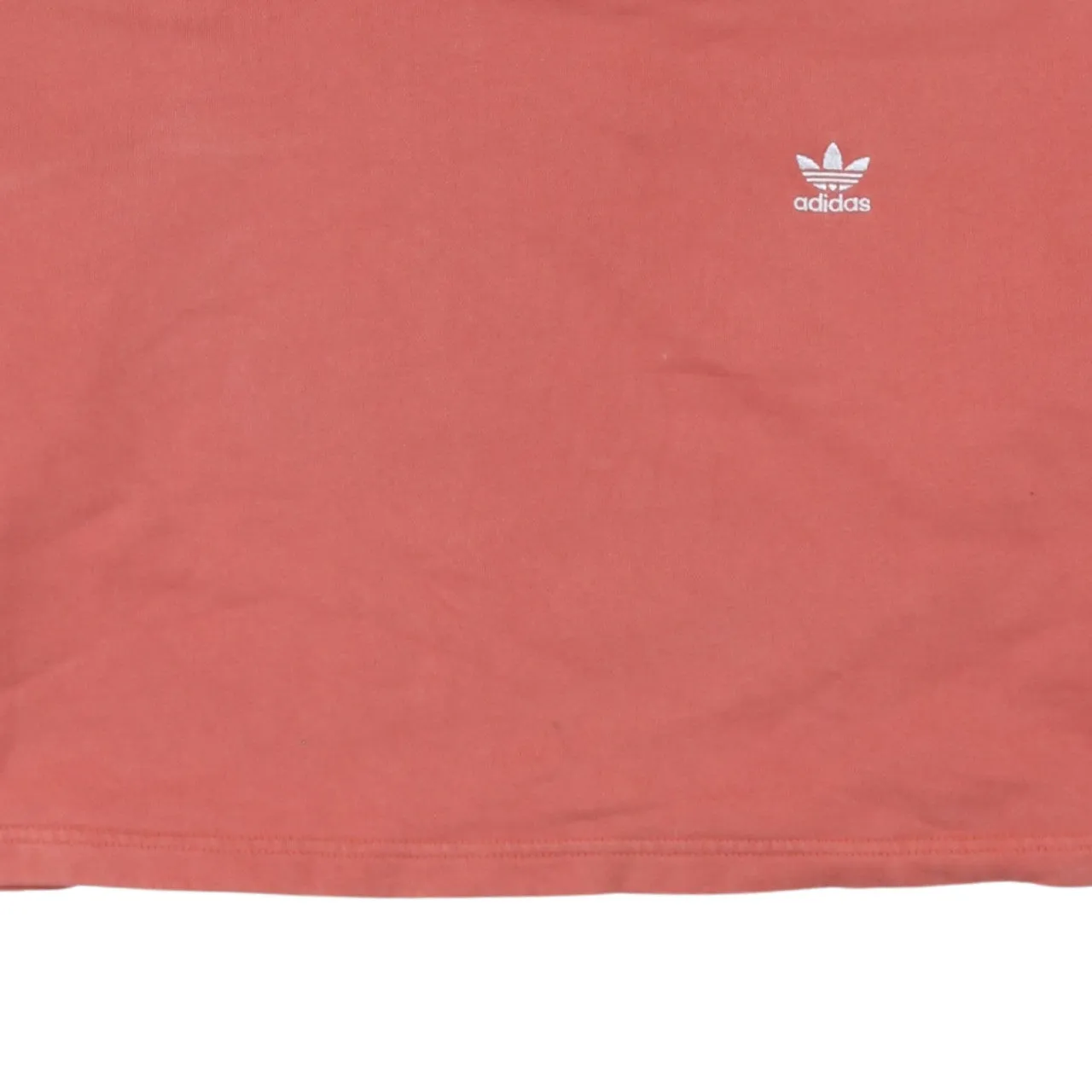 Adidas Coral Pink Hoodie Women’s XLarge Cropped Three Stripe Sleeves Embroidered Logo Pullover sold by Vintage Club product image thumbnail 4