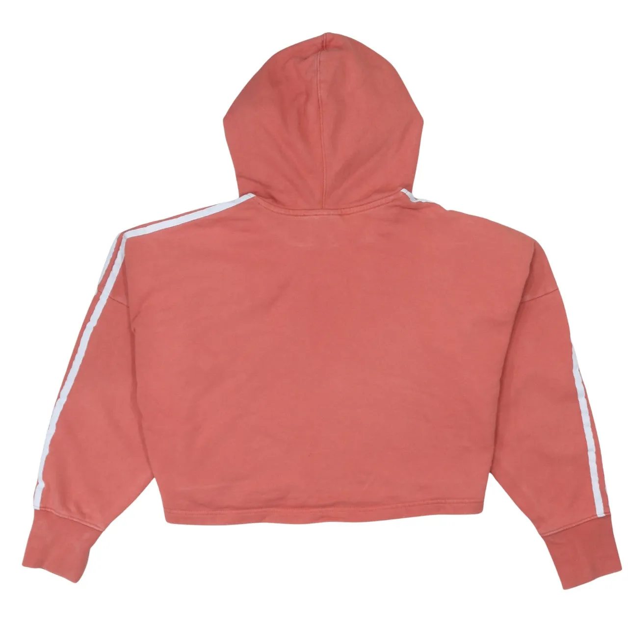 Adidas Coral Pink Hoodie Women’s XLarge Cropped Three Stripe Sleeves Embroidered Logo Pullover sold by Vintage Club product image thumbnail 2