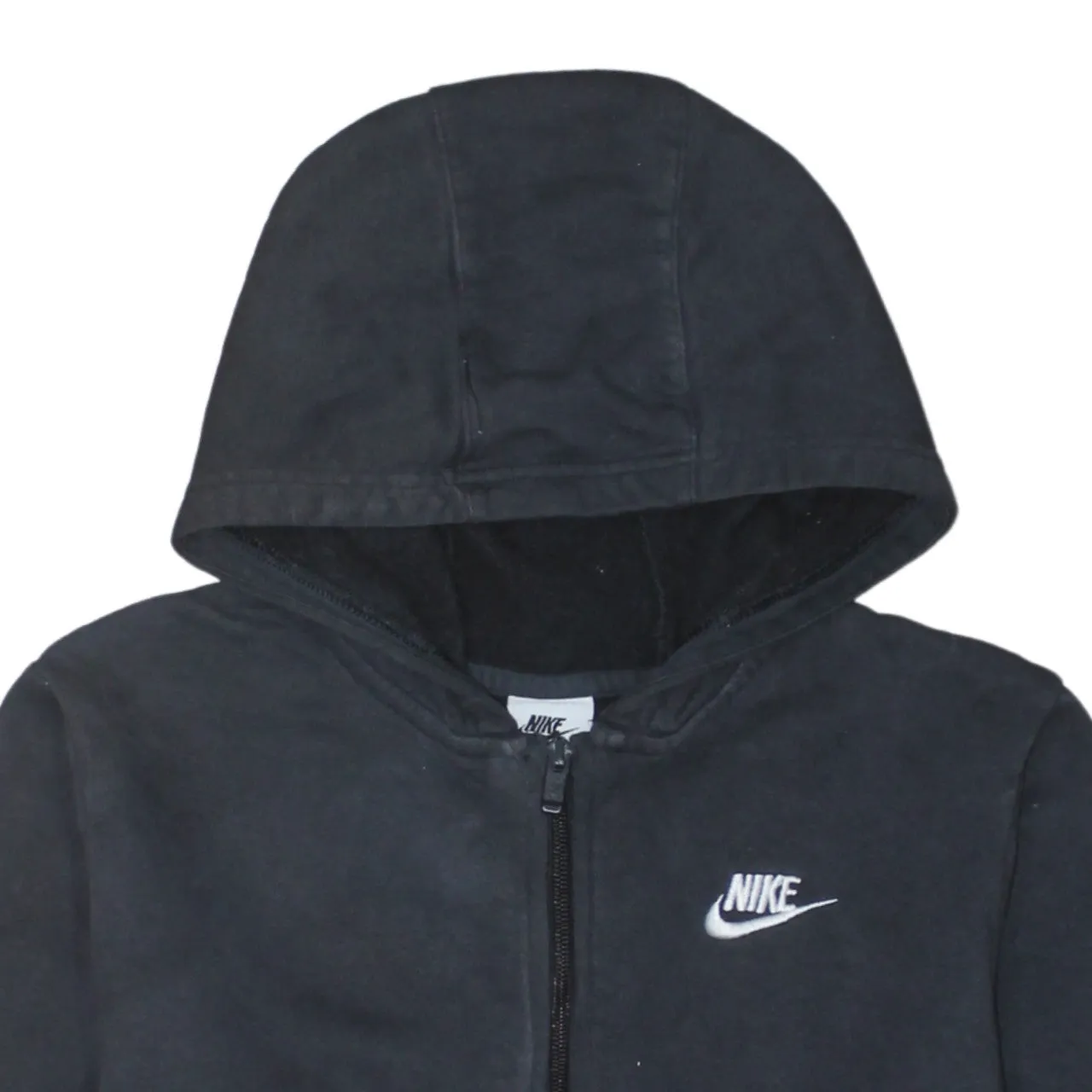 Nike Black Zip Hoodie Women’s XLarge Embroidered Swoosh Split Pockets Fleece Sweatshirt sold by Vintage Club product image thumbnail 3