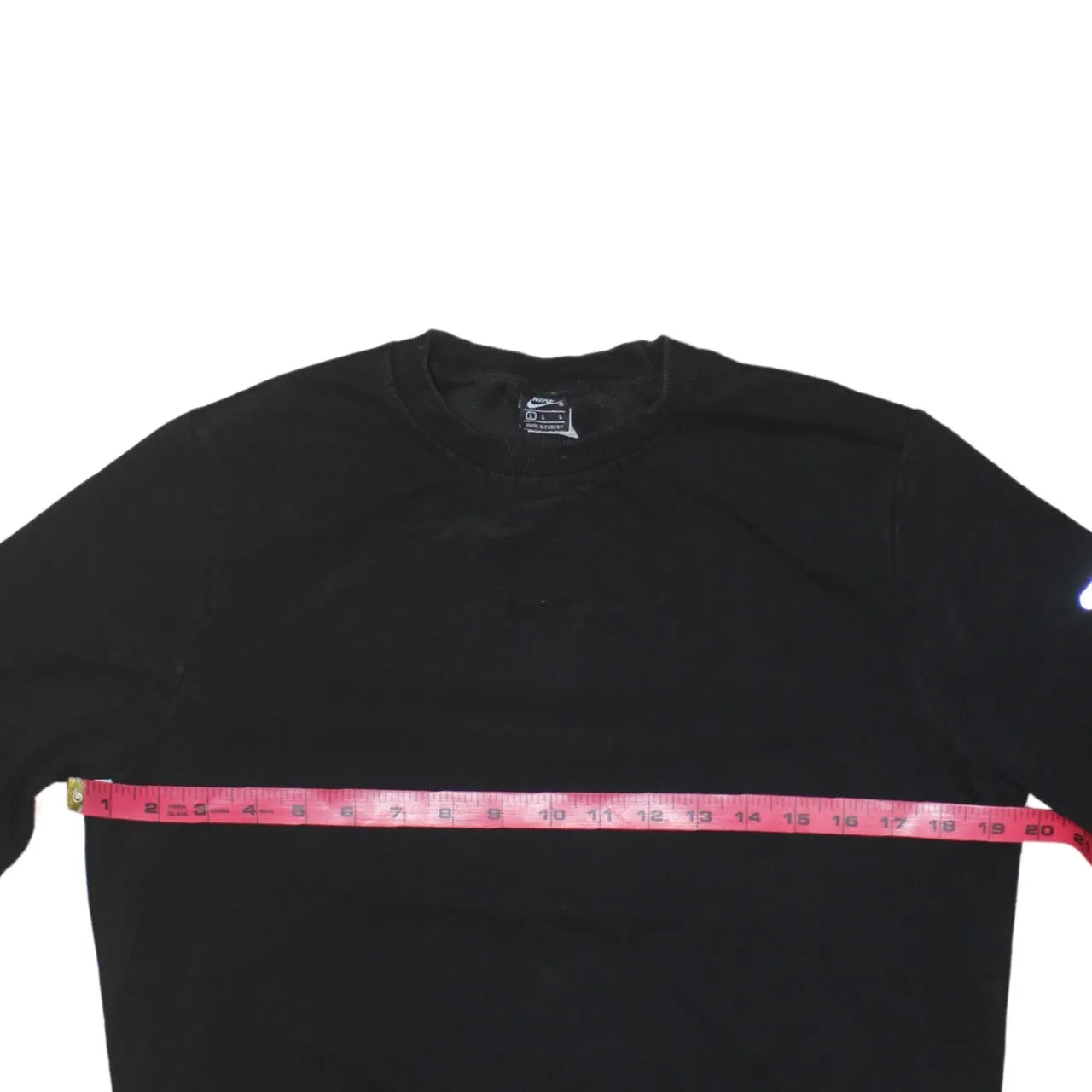 Nike Black Sweatshirt Women's Large Reflective Sleeve Swoosh Crewneck Pullover Top sold by Vintage Club product image thumbnail 5