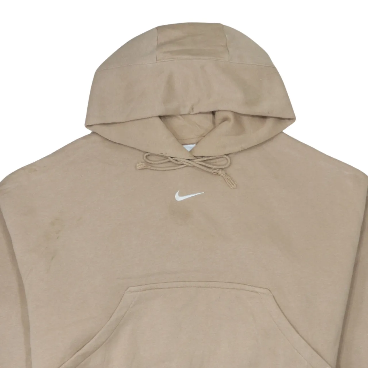 Nike Beige Cream Hoodie Women’s Small Embroidered Swoosh Drawstring Pullover Sweatshirt sold by Vintage Club product image thumbnail 3