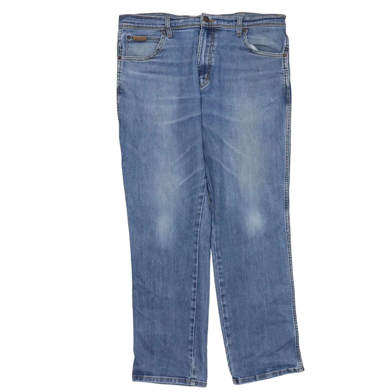 Wrangler Light Blue Jeans Men's 36 Straight Leg Classic Five Pocket Denim Pants sold by Vintage Club product image thumbnail 2