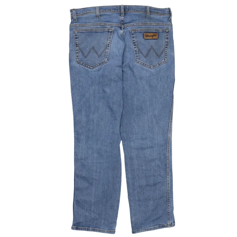 Wrangler Light Blue Jeans Men's 36 Straight Leg Classic Five Pocket Denim Pants sold by Vintage Club