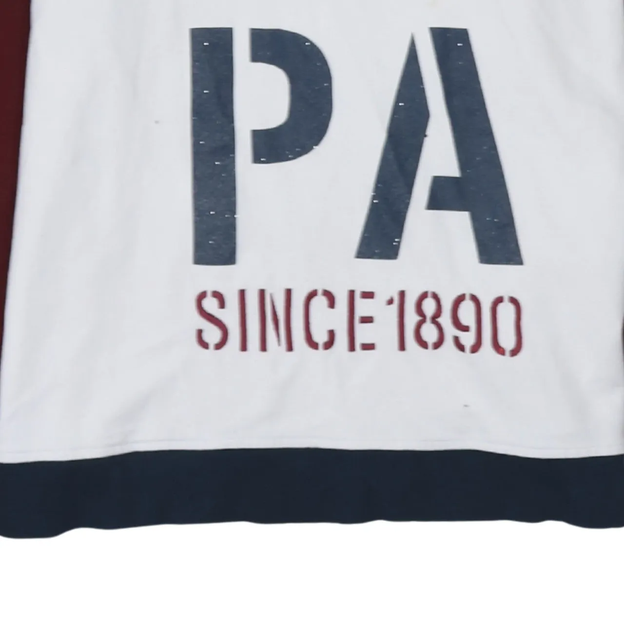 U.S Polo Assn White Navy Hoodie Women's Large Printed USPA Logo Colour Block Pullover Top sold by Vintage Club product image thumbnail 4