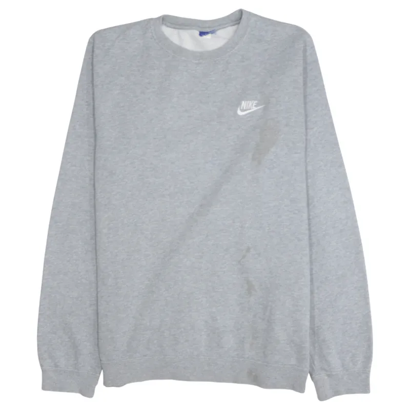 Nike Grey Sweatshirt Men's Small Embroidered Swoosh Logo Crewneck Pullover Jumper sold by Vintage Club
