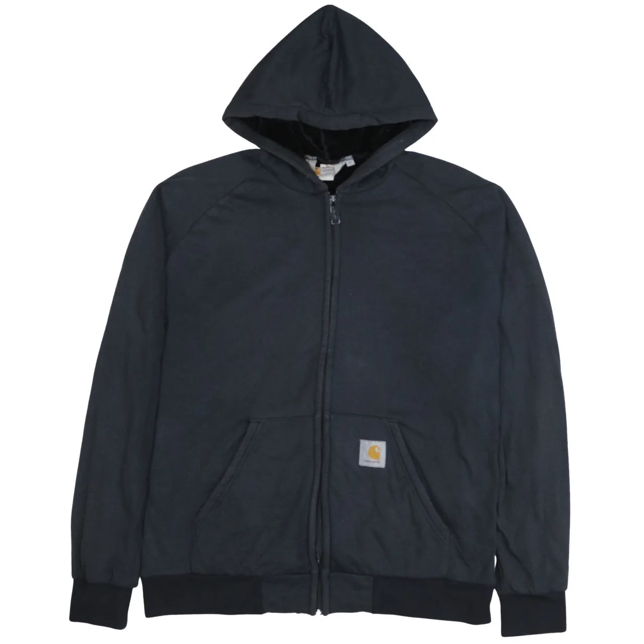 Carhartt Black Full Zip Hoodie Women’s XLarge Fleece Lined Thermal Hooded Sweatshirt Jacket sold by Vintage Club