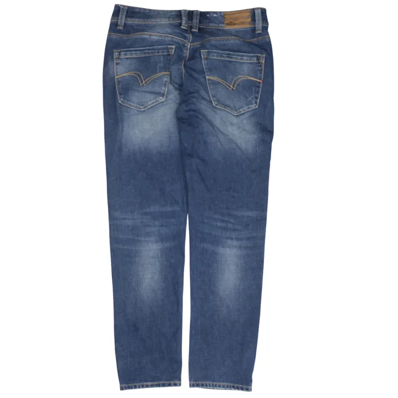 Lee Blue Jeans Men's 34 Mid Wash Faded Denim Straight Leg Classic Five Pocket Trousers made by Lee