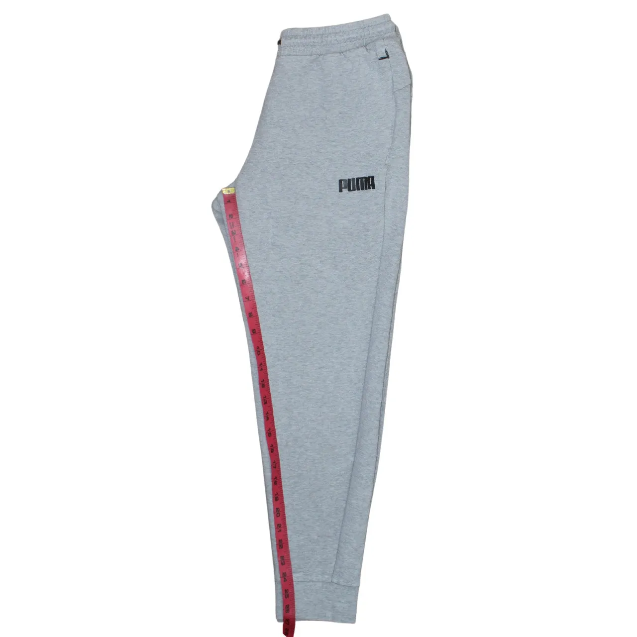 Puma Light Grey Joggers Men’s Large Printed Logo Drawstring Waist Cuffed Sweatpants sold by Vintage Club product image thumbnail 5