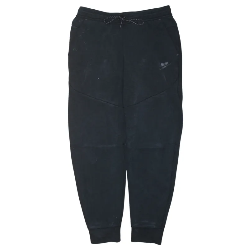 Nike Black Joggers Sweatpants Men's Medium Embroidered Logo Cuffed Hem Zip Pocket made by Nike