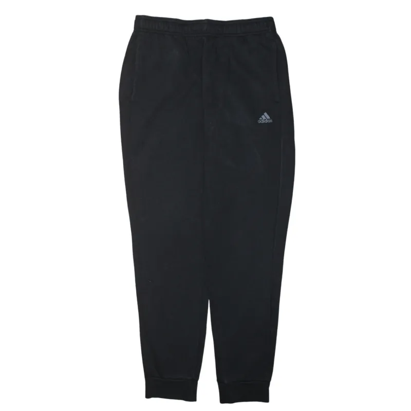 Adidas Black Joggers Men's 30 Elastic Waist Cuffed Hem Small Printed Logo Sweatpants sold by Vintage Club