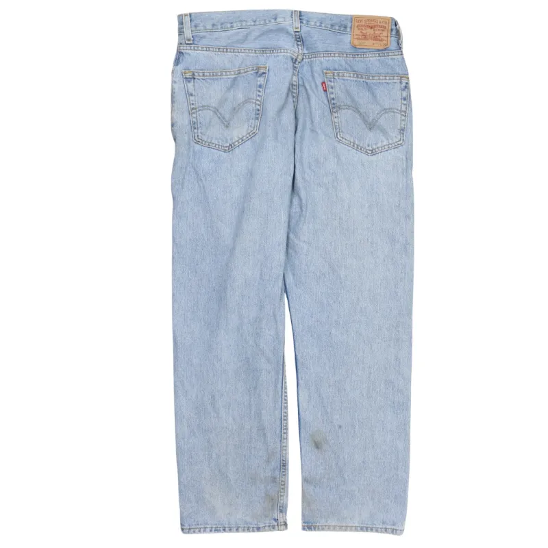 Levi Strauss &Co Light Blue Jeans Men's W36 Distressed Stains Classic Five Pocket Denim sold by Vintage Club