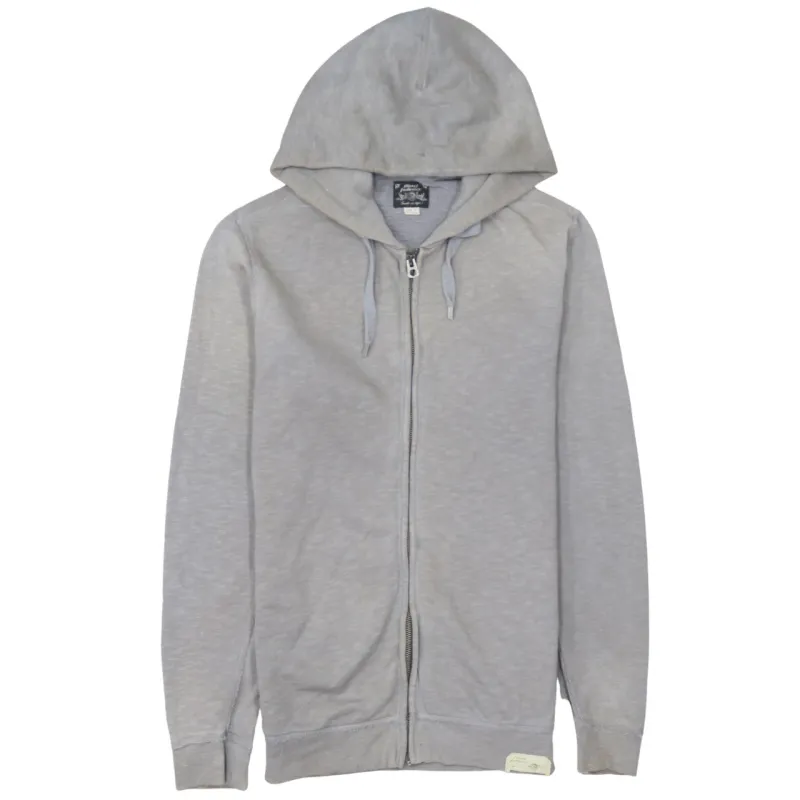 Diesel Light Grey Hoodie Men's Small Full Zip Drawstring Hood Casual Sweatshirt Top made by Diesel