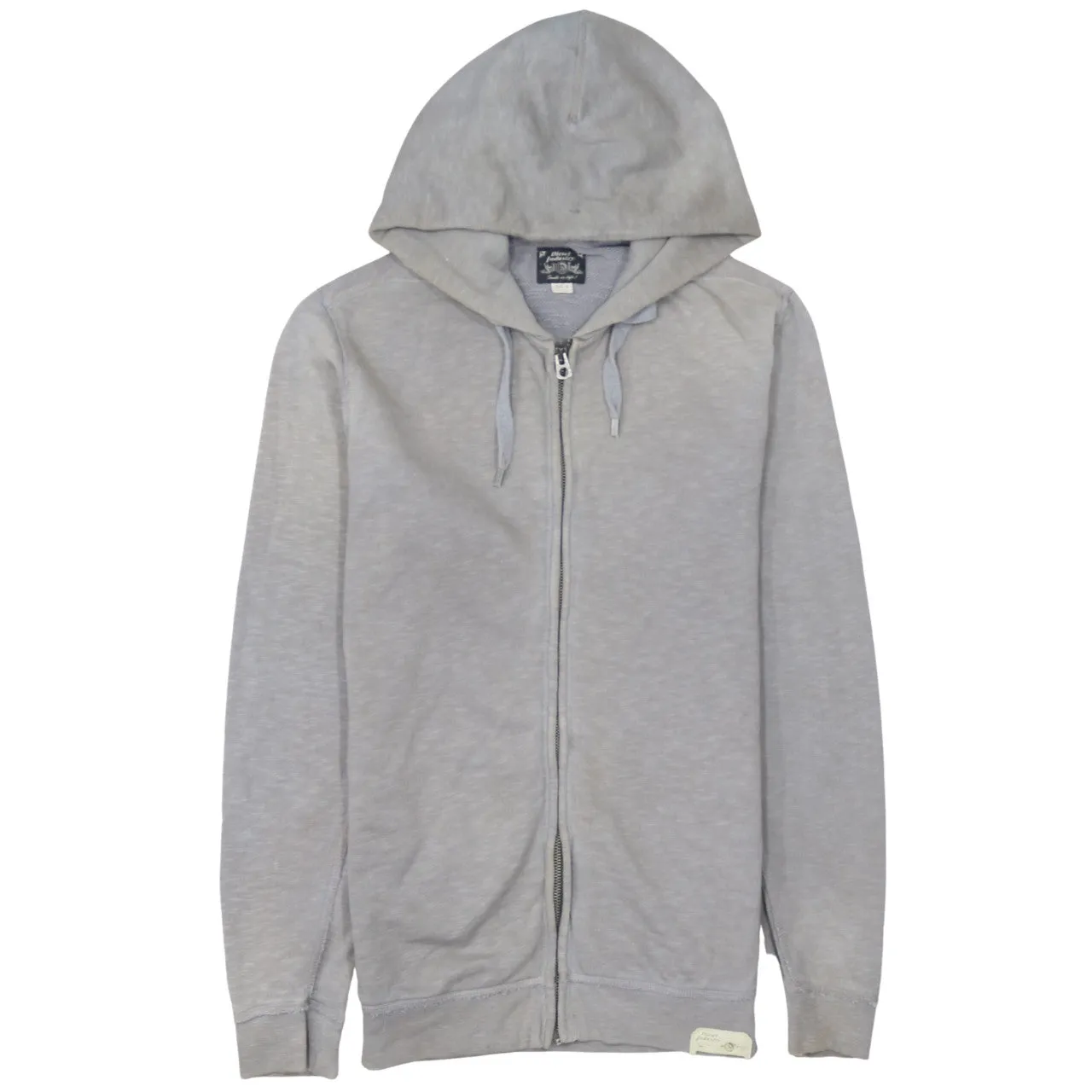 Diesel Light Grey Hoodie Men's Small Full Zip Drawstring Hood Casual Sweatshirt Top sold by Vintage Club