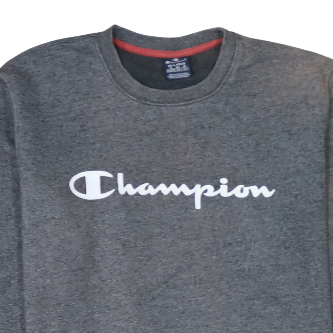 Champion Grey Sweatshirt Women's XXLarge Printed Logo Crewneck Pullover Fleece Top sold by Vintage Club product image thumbnail 3