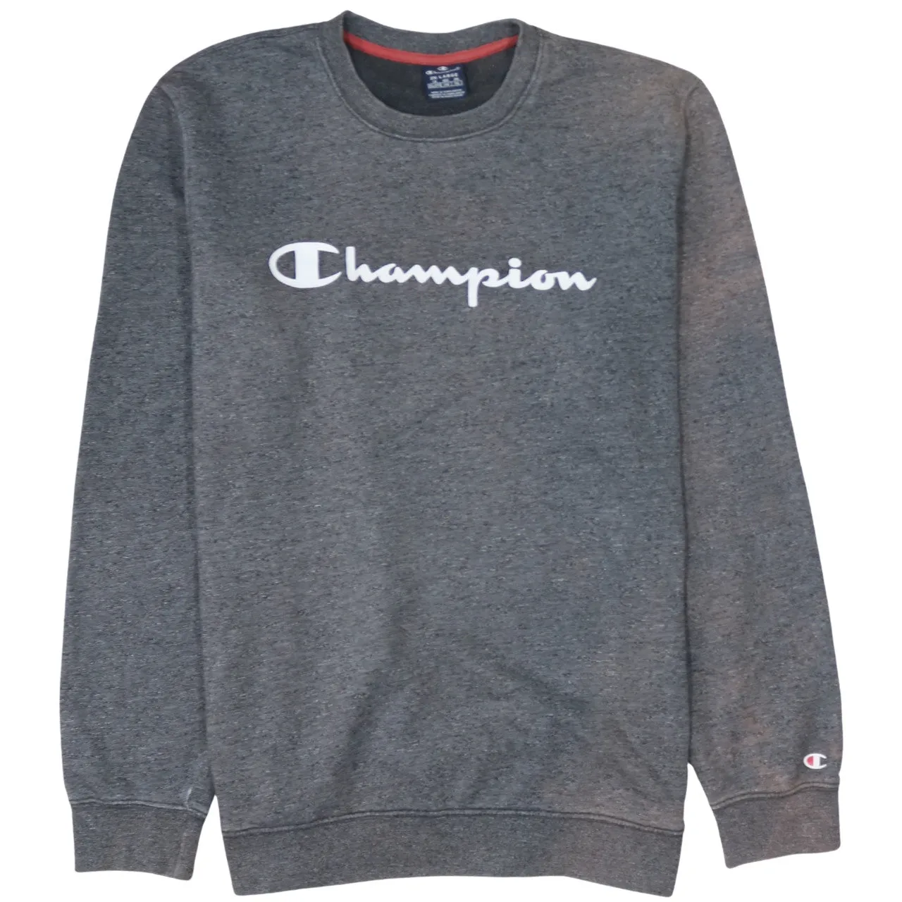 Champion Grey Sweatshirt Women's XXLarge Printed Logo Crewneck Pullover Fleece Top sold by Vintage Club