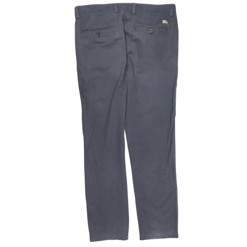 Burberry Charcoal Grey Trousers Men's 34 Slim Chino Style Back Logo Patch Casual Pants made by Burberry