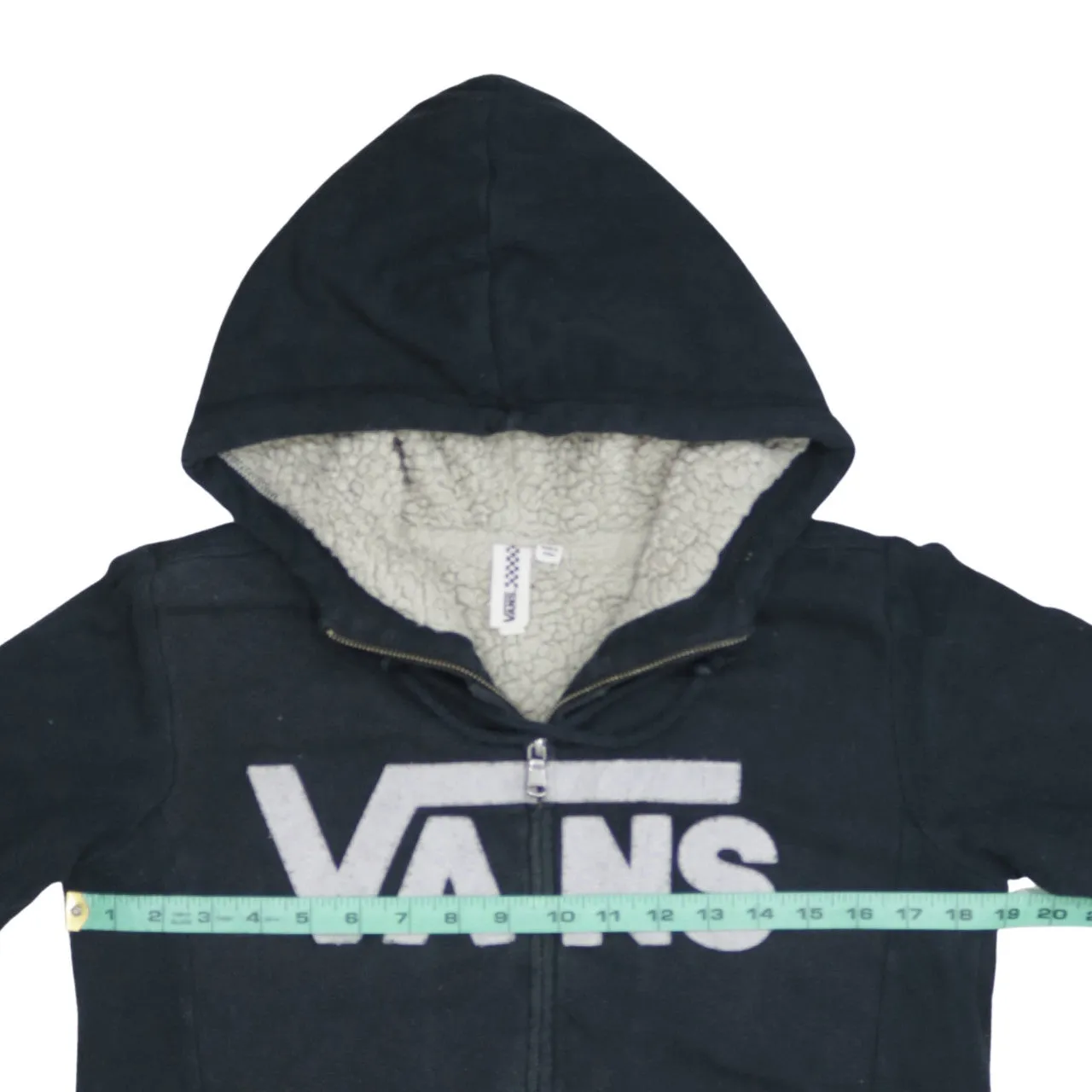 Vans Black Full Zip Hoodie Men's XSmall Sherpa Lined Big Logo Fleece Sweatshirt sold by Vintage Club product image thumbnail 5