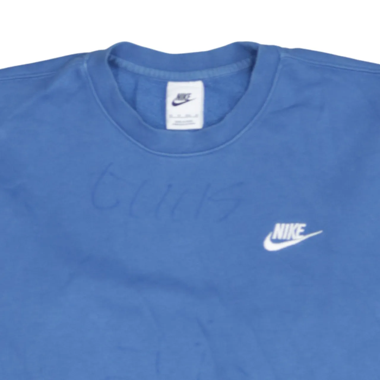Nike Blue Sweatshirt Men's XSmall Embroidered Swoosh Logo Crewneck Pullover Fleece Top sold by Vintage Club product image thumbnail 3