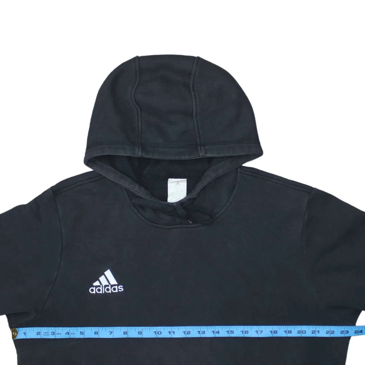 Adidas Black Hoodie Men's Large Embroidered Chest Logo Front Pocket Pullover Sweatshirt sold by Vintage Club product image thumbnail 5