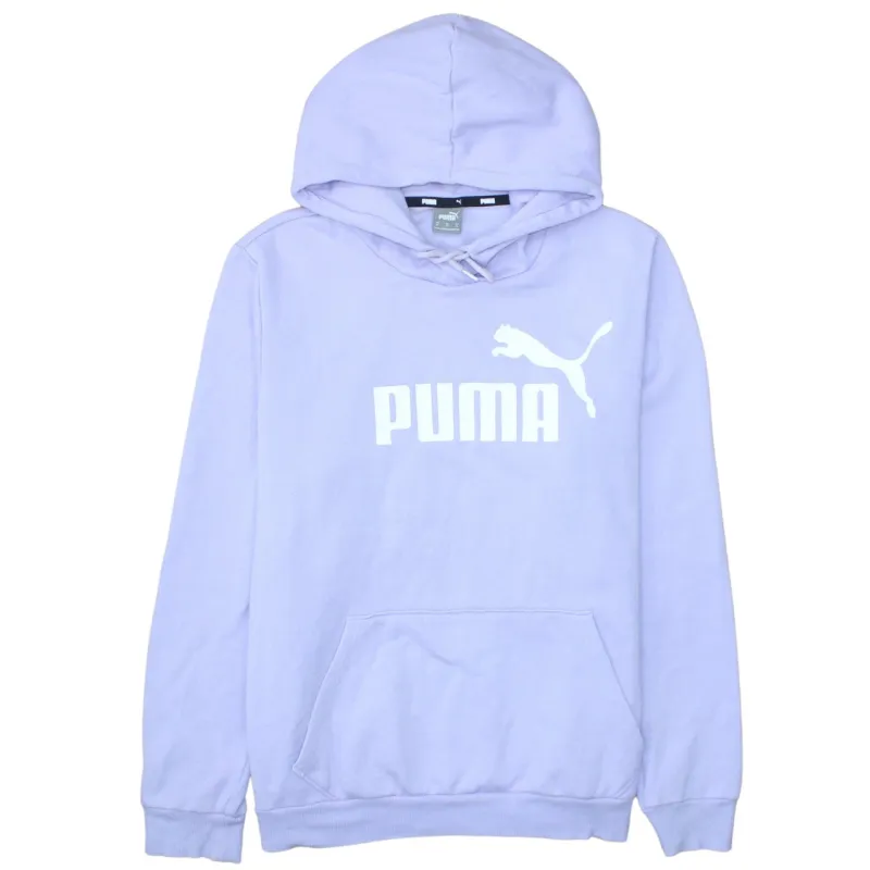 Puma Lilac Hoodie Women’s XLarge Printed Logo Front Pocket Ribbed Cuffs Pullover Sweatshirt made by Puma