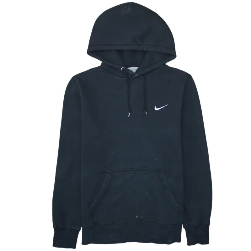 Nike Black Hoodie Men's Medium Embroidered Swoosh Front Pocket Pullover Sweatshirt sold by Vintage Club
