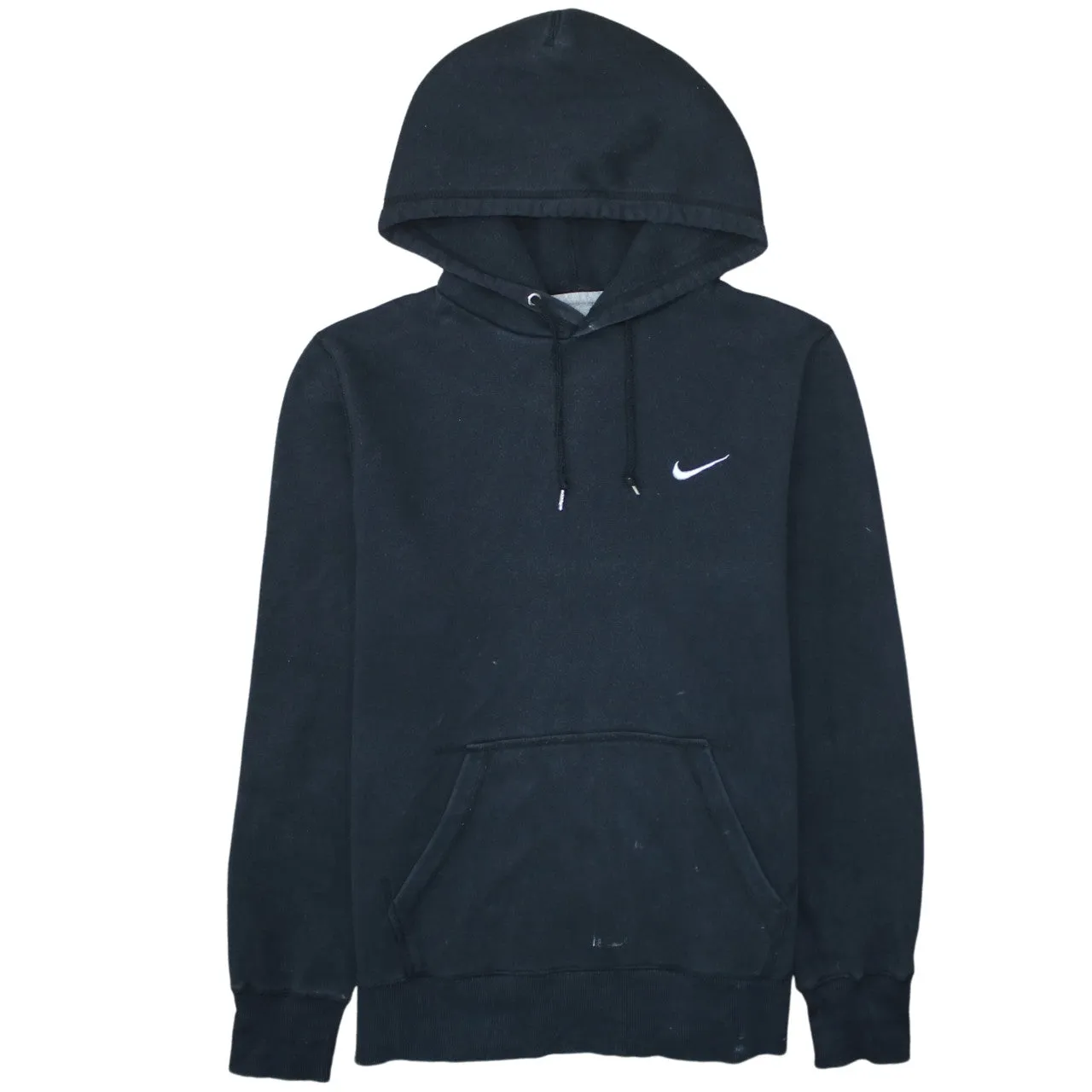 Nike Black Hoodie Men's Medium Embroidered Swoosh Front Pocket Pullover Sweatshirt sold by Vintage Club
